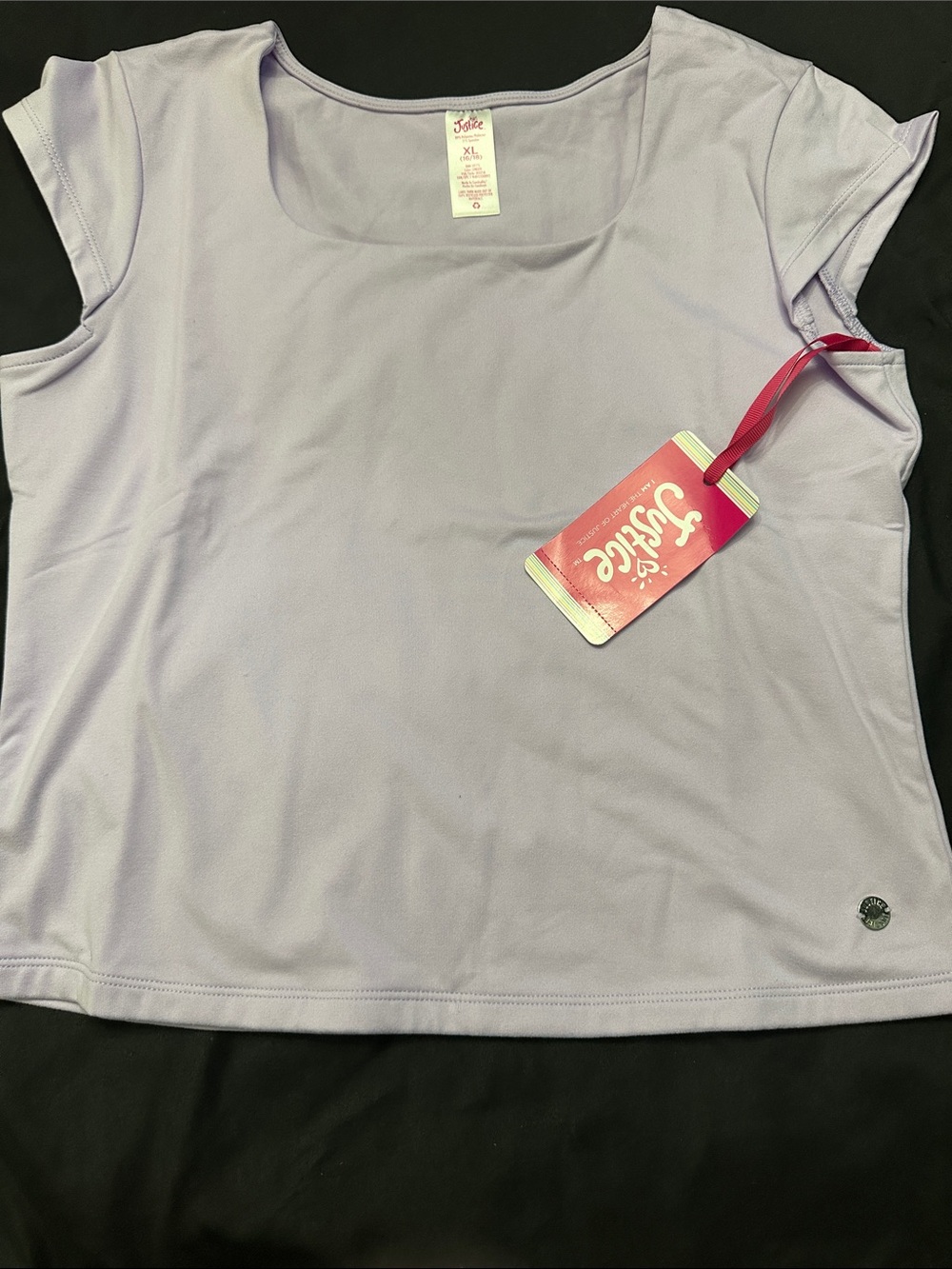 Just My Size Lavender Scoop Neck Active Top